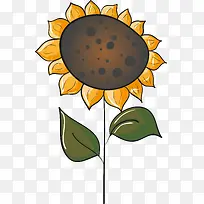 卡通向日葵花朵素材图