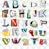 撕痕拼纸字母