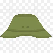 墨绿色矢量卡通风格渔夫帽