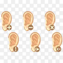 矢量人耳朵听力部位