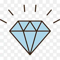 蓝色发光的钻石