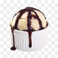 杯子里的球形冰淇淋