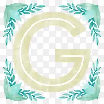 绿色植物中间的字母G