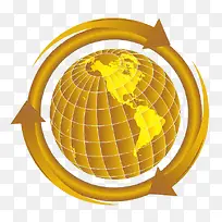 金色渐变地球元素