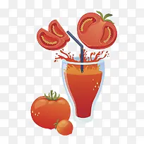 番茄汁插画