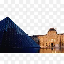 城市建筑巴黎卢浮宫免抠图