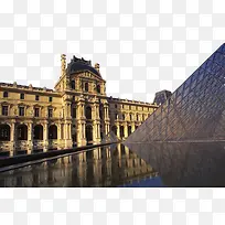 欧式风光旅游巴黎卢浮宫免抠图