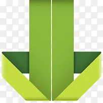 矢量绿色纸折条幅