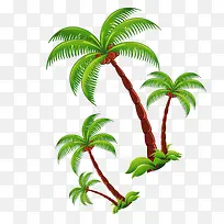 手绘椰子树免抠图素材