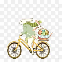 卡通兔子骑车