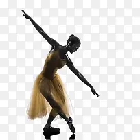 背光黄色芭蕾舞裙女孩