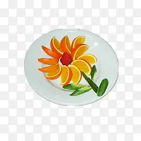 橙子花朵摆盘
