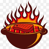 红色卡通火炉烤炉