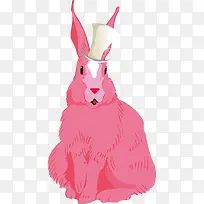 粉色小兔子矢量图