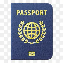 蓝色封面皮质国际护照实物