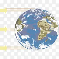 矢量手绘地球插图