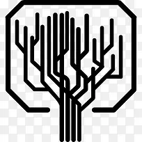 树型直线像电脑印刷电路图标