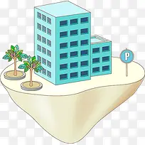 卡通楼房