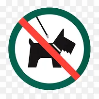 绿色卡通动物警告牌禁止宠物入内