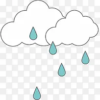 云朵下雨元素