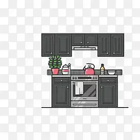 灰色欧式风格厨房装修图