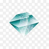 矢量水晶立方体半透明蓝色锥形
