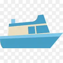 蓝色扁平化船只图