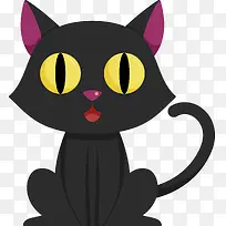 万圣节可爱的黑猫