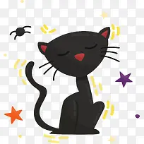 可爱的万圣节黑猫