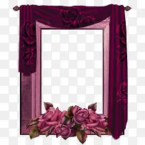 卡通紫色玫瑰花窗帘装饰窗户