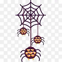 紫色卡通蜘蛛网