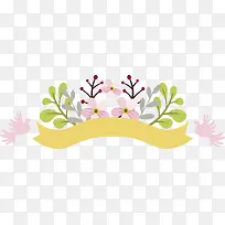 粉红花朵标题框