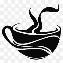 黑色线条咖啡图标设计矢量图