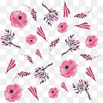 浪漫粉红色花朵花纹