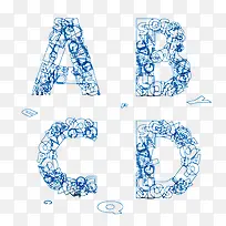 ABCD 创意文字设计