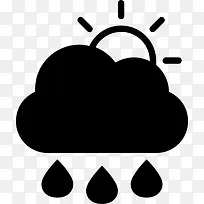 风雨交加的雨天天气界面符号图标
