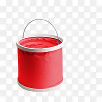 红色折叠水桶PNG