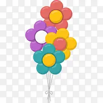 彩色卡通花朵气球