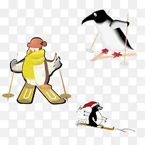 企鹅滑雪素材