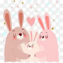粉色小兔子全家福