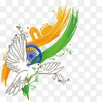 矢量鸽子印度独立日