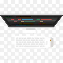 矢量创意办公用品电脑俯视图素材