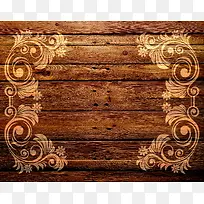 老旧木板与欧式花纹