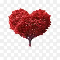 红色爱心树