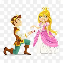 免抠卡通求婚的王子