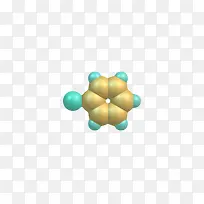 金色溴苯分子结构分子形状素材