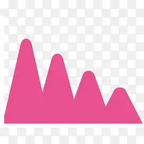 粉红色山峰矢量曲线图