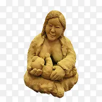泥塑哺乳孩子的母亲