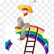 爬上彩虹的男孩