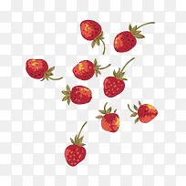 散乱的草莓图片素材